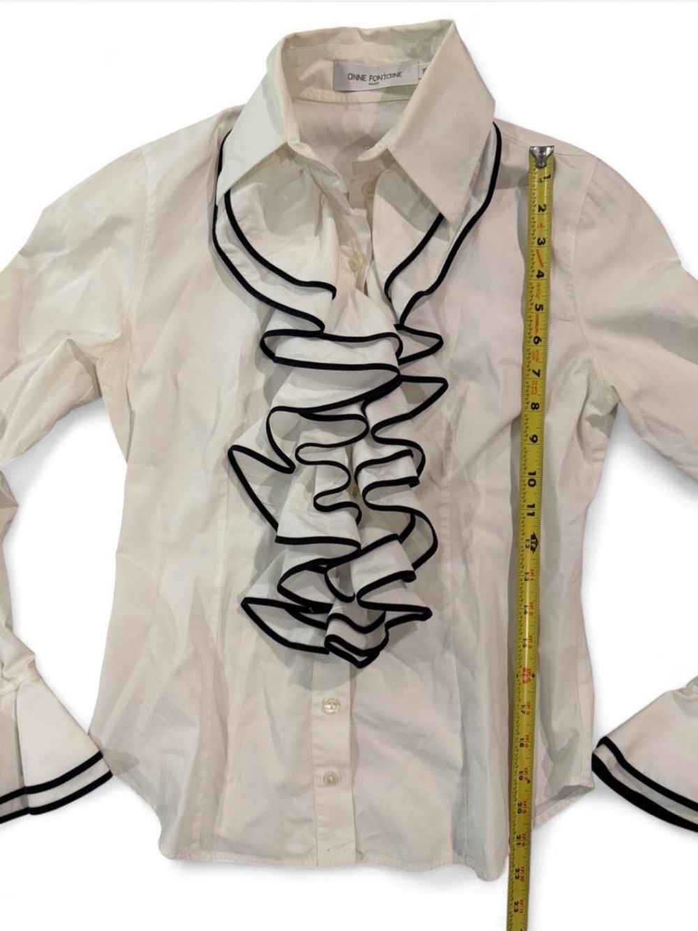 Anne Fontaine Paris FR 38 Button Down with Ruffles - Picture 6 of 10